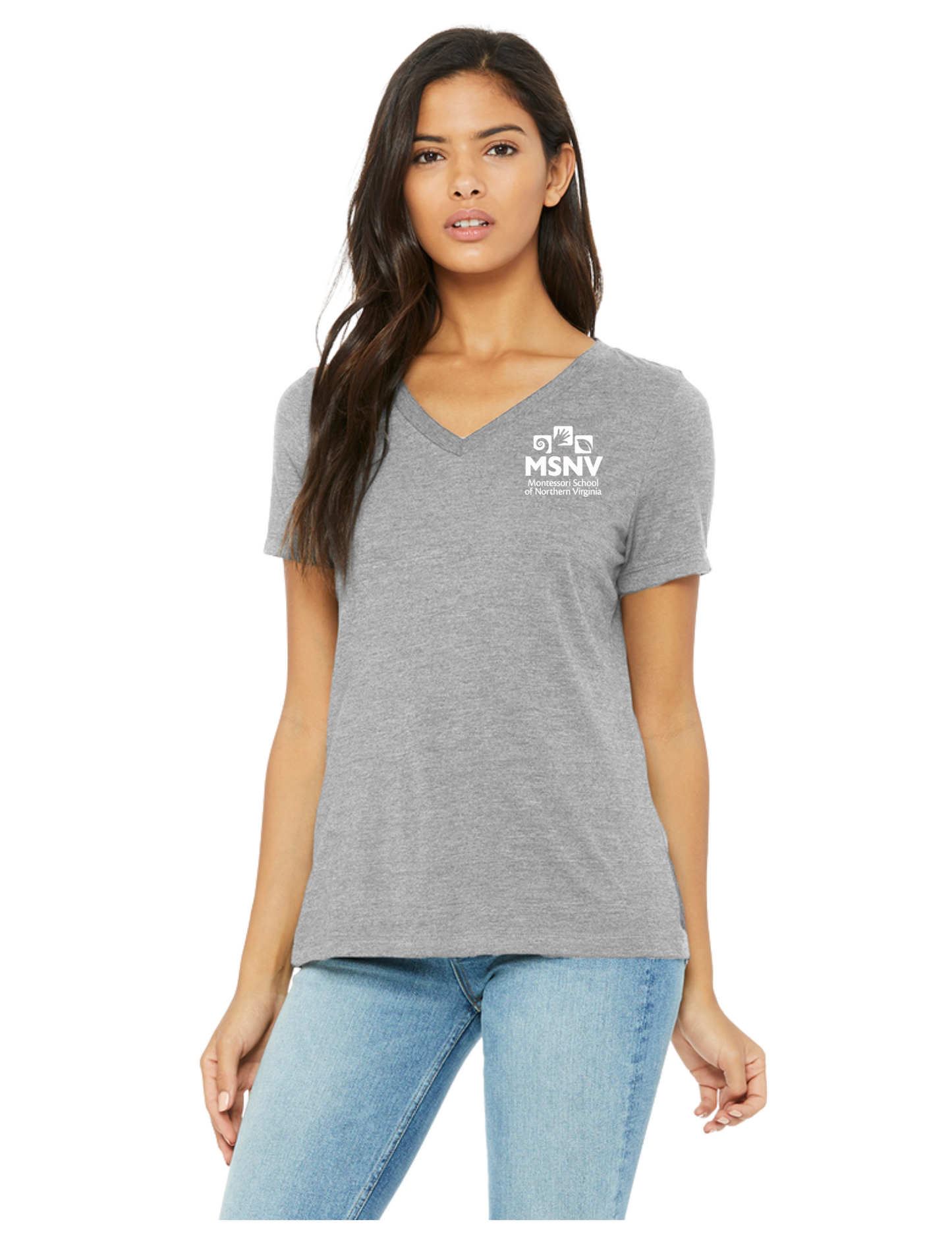 Ladies' V-Neck T-Shirt - Athletic Heather